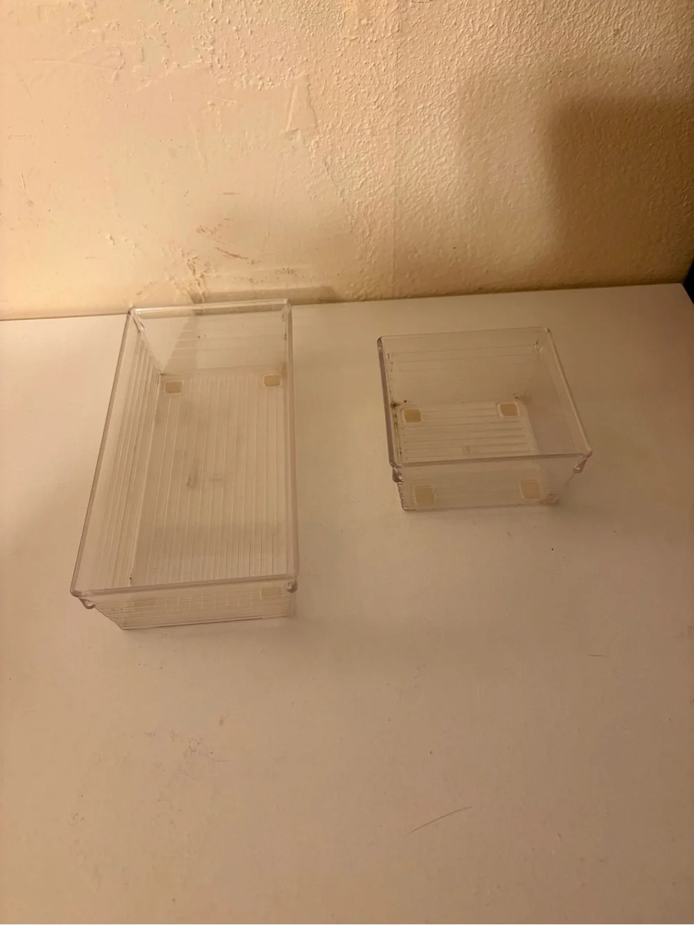 Clear Plastic Storage Bins Set - 2 Piece